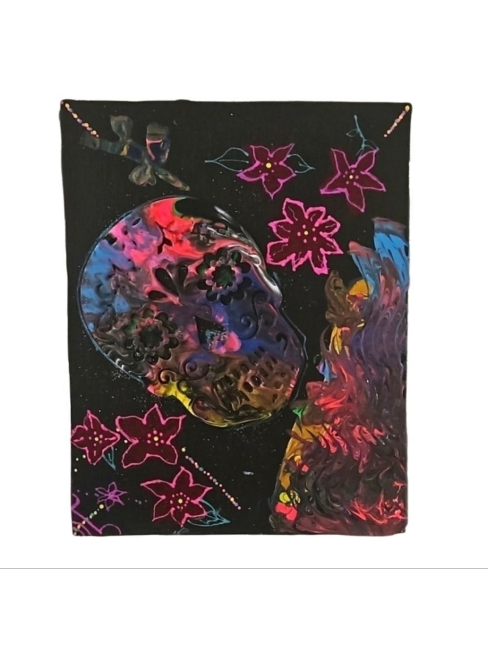 Acrylic Pour Day Of The Death Altar Decor Flow Art